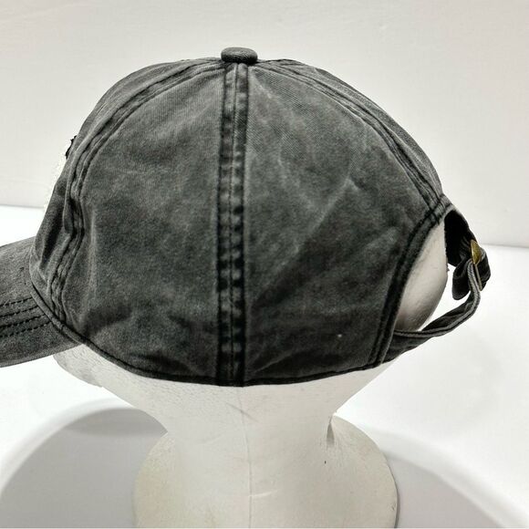 David and Young Gray Baseball Hat Cap Fashion Hat LOVE Logo Chambray Denim Style - Picture 6 of 9